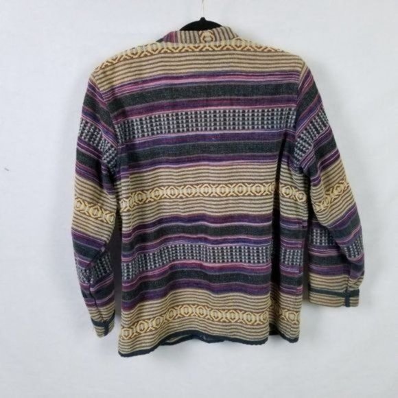 VINTAGE Dress Barn Button Jacket Womens Medium Striped Retro Knit Coat - Picture 4 of 9